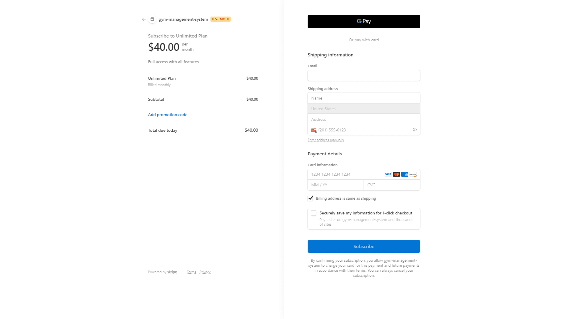 Complete transaction with stripe checkout